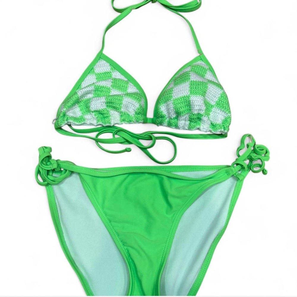 Xhilaration Mint and Lime Bikini Set